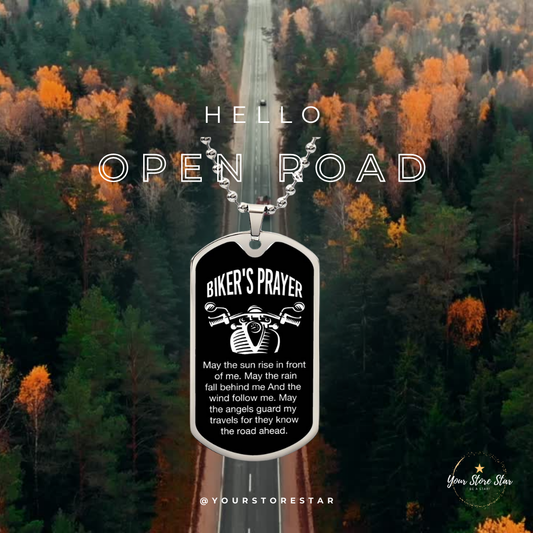 Unveil the Spirit of the Road with the Biker's Prayer Dog Tag