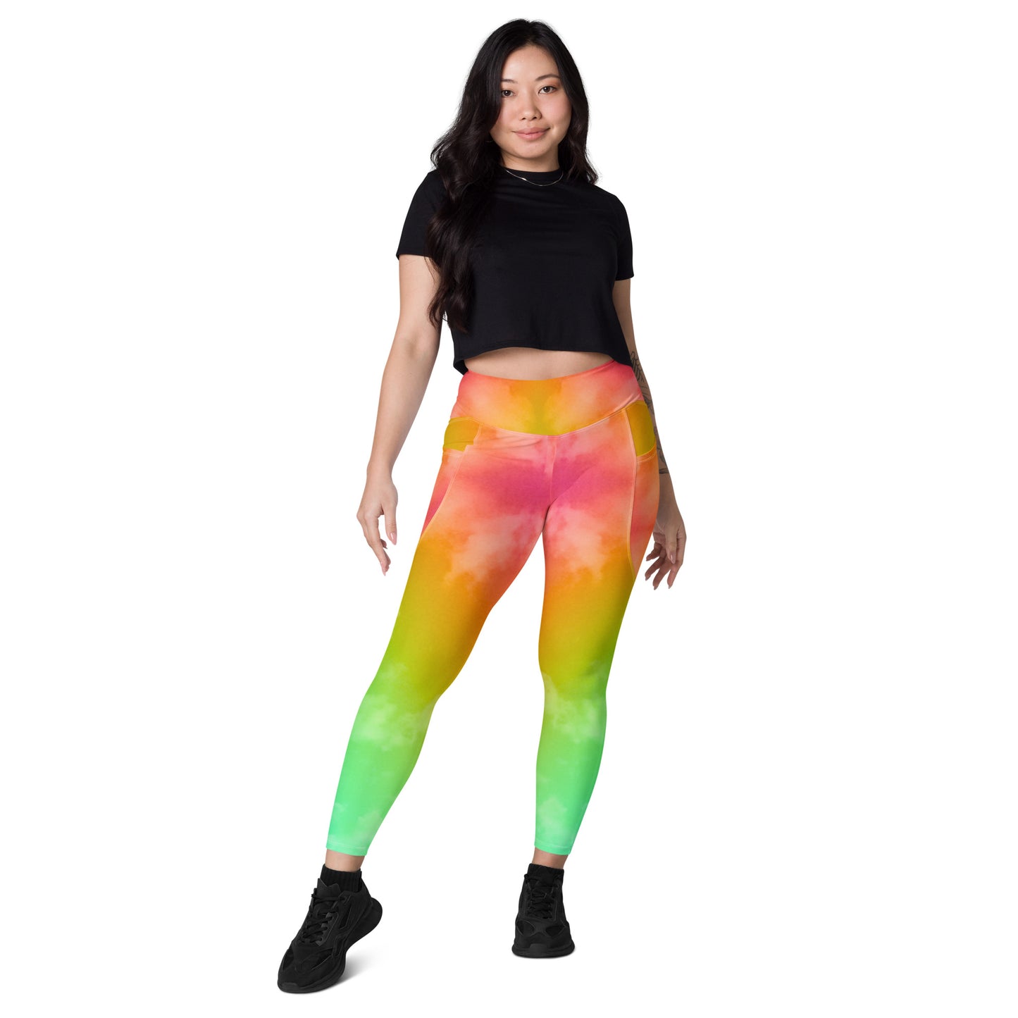Leggings de mujer Rainbow Cloud con bolsillos