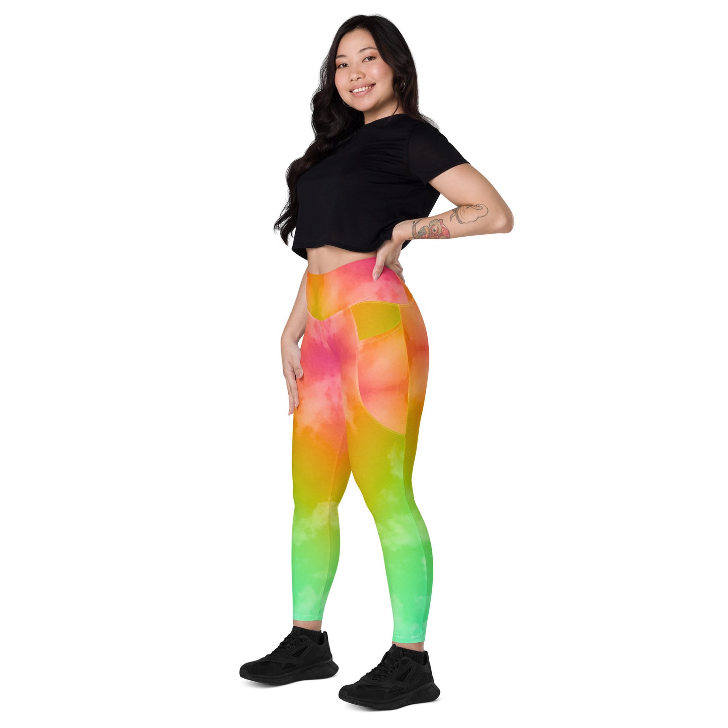 Leggings de mujer Rainbow Cloud con bolsillos