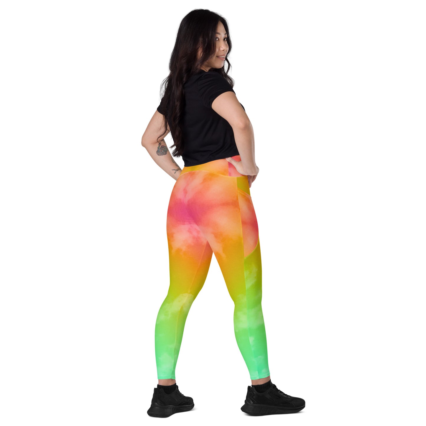 Leggings de mujer Rainbow Cloud con bolsillos