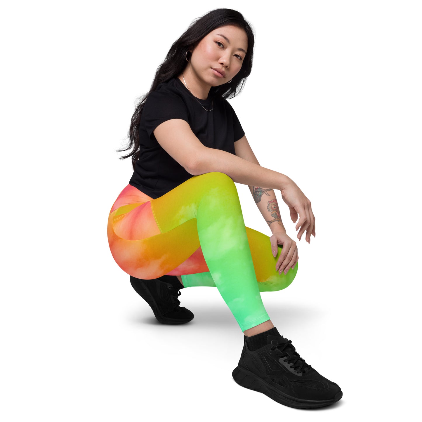 Leggings de mujer Rainbow Cloud con bolsillos