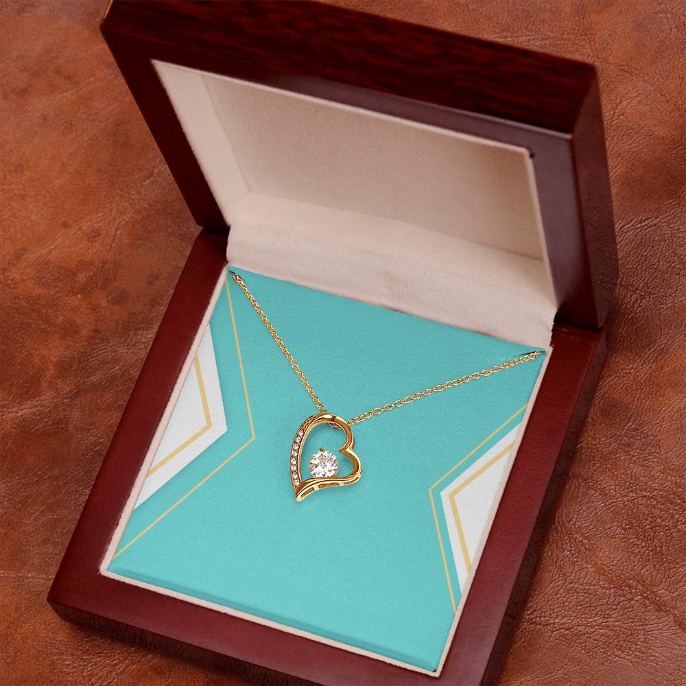Forever Love Necklace in 14k White Gold and 18K Yellow Gold