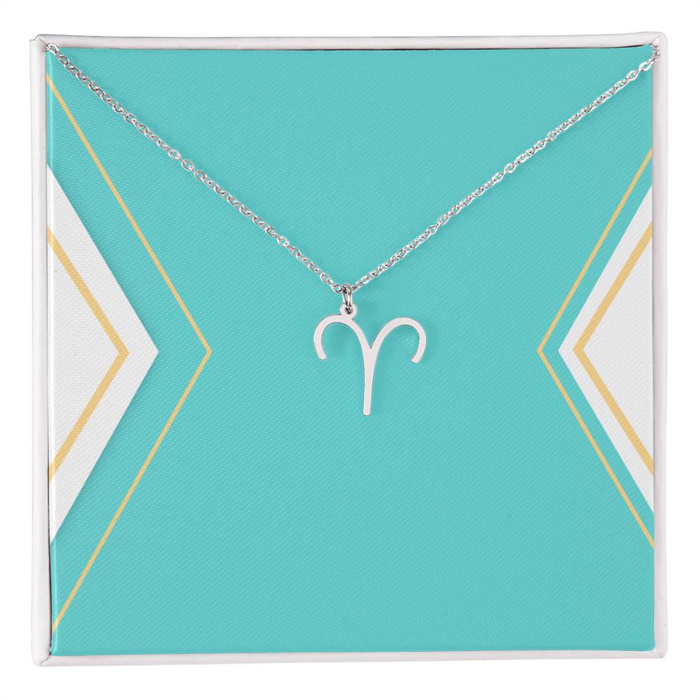 Zodiac Necklace in Polished Steel or 18K Gold Finish