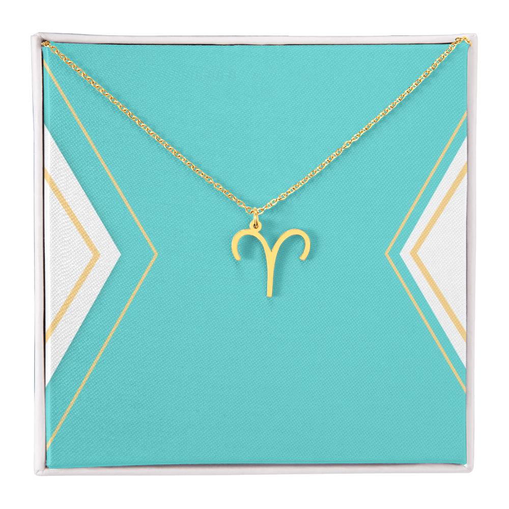 Zodiac Necklace in Polished Steel or 18K Gold Finish