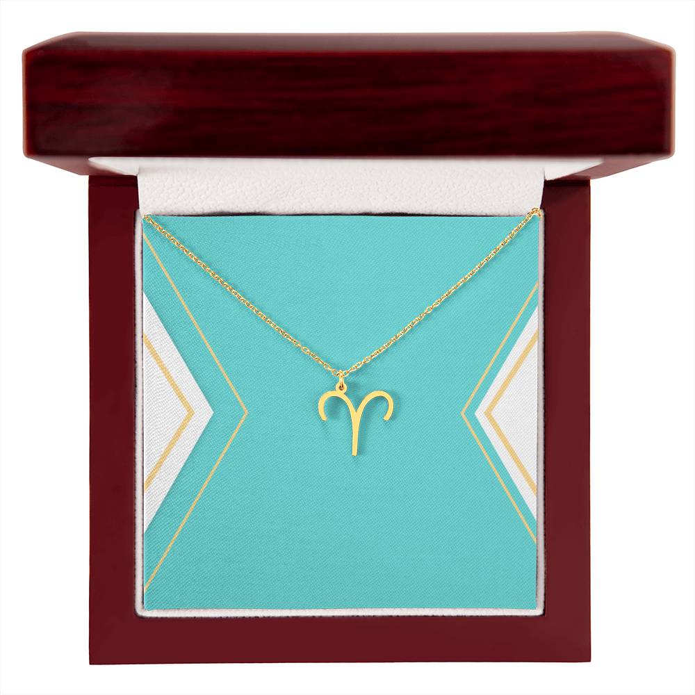 Zodiac Necklace in Polished Steel or 18K Gold Finish