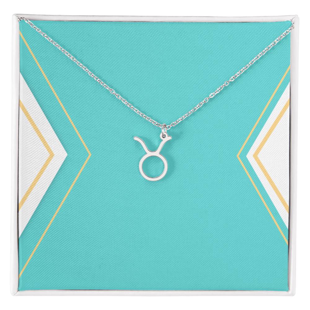 Zodiac Necklace in Polished Steel or 18K Gold Finish