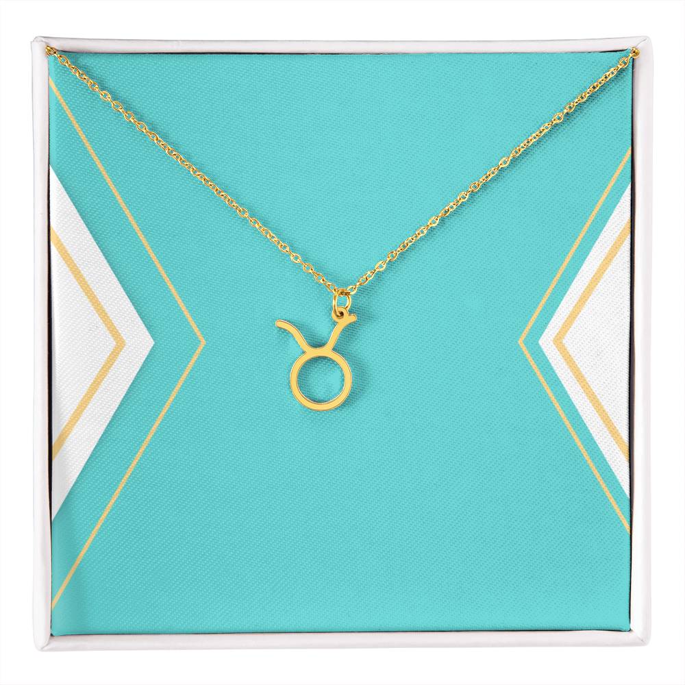 Zodiac Necklace in Polished Steel or 18K Gold Finish
