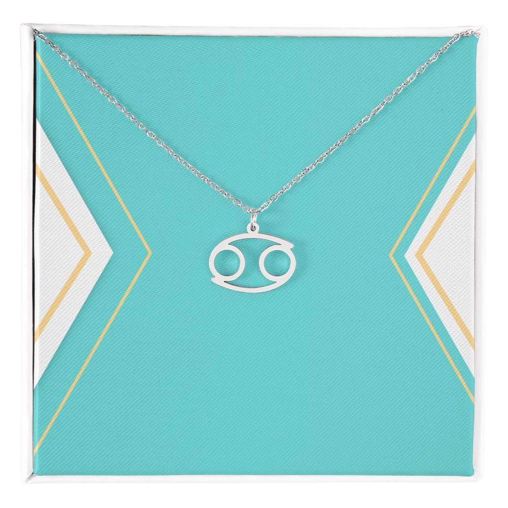 Zodiac Necklace in Polished Steel or 18K Gold Finish