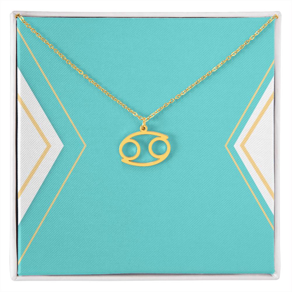 Zodiac Necklace in Polished Steel or 18K Gold Finish