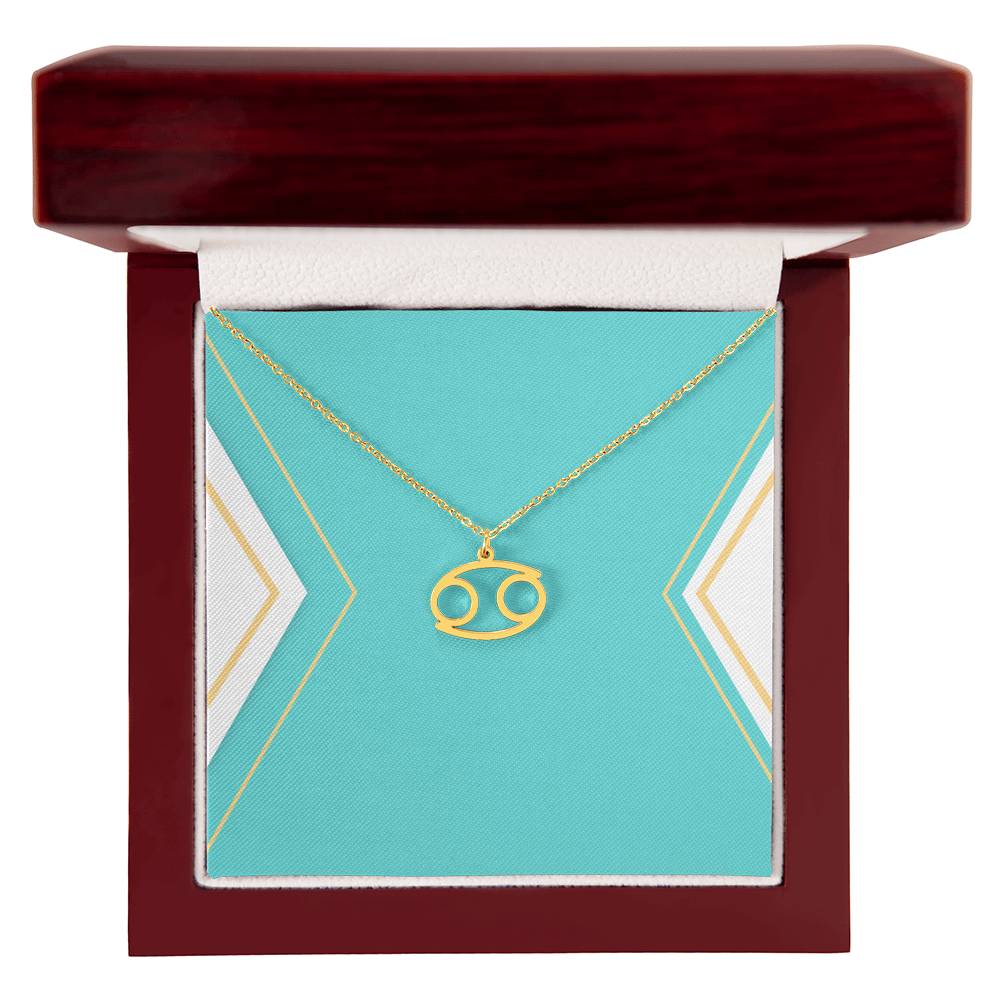 Zodiac Necklace in Polished Steel or 18K Gold Finish