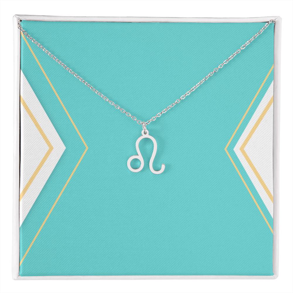 Zodiac Necklace in Polished Steel or 18K Gold Finish