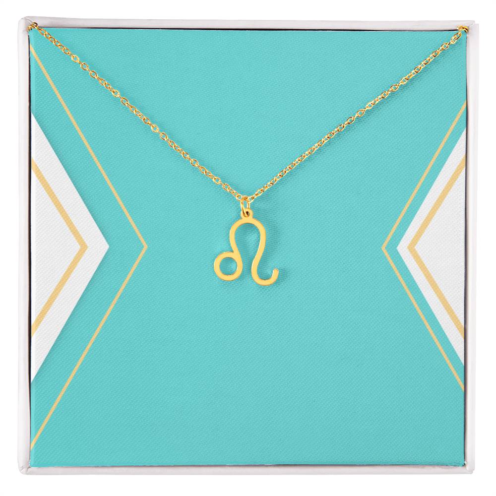 Zodiac Necklace in Polished Steel or 18K Gold Finish