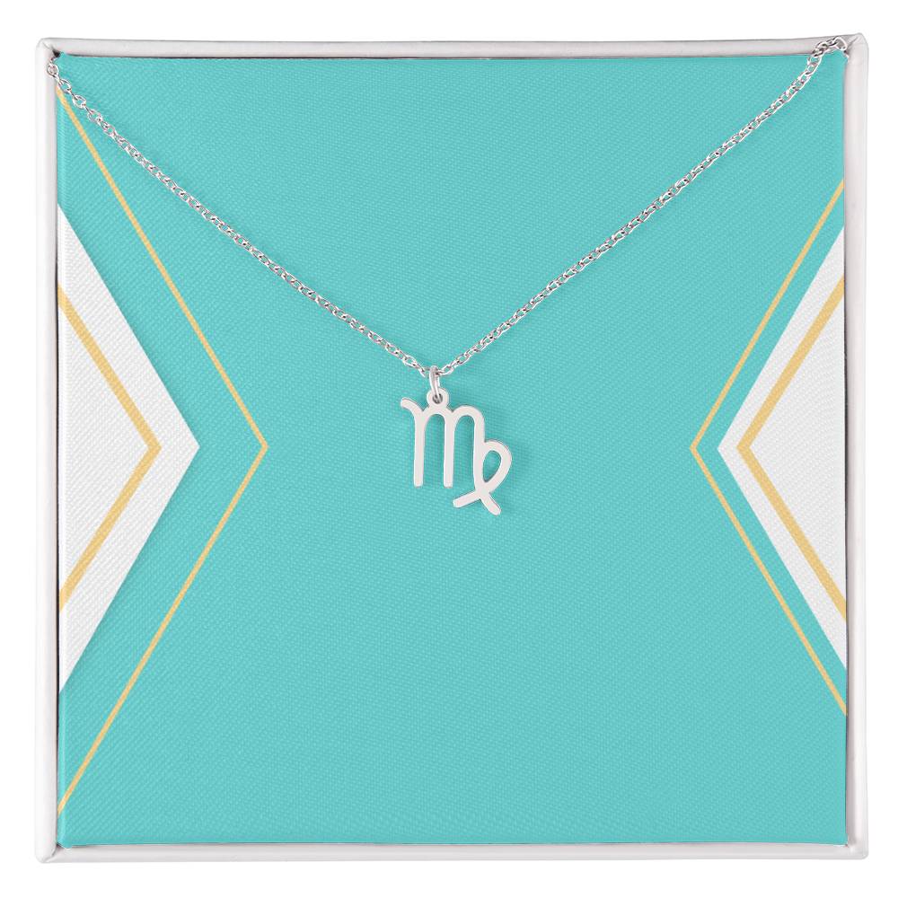 Zodiac Necklace in Polished Steel or 18K Gold Finish