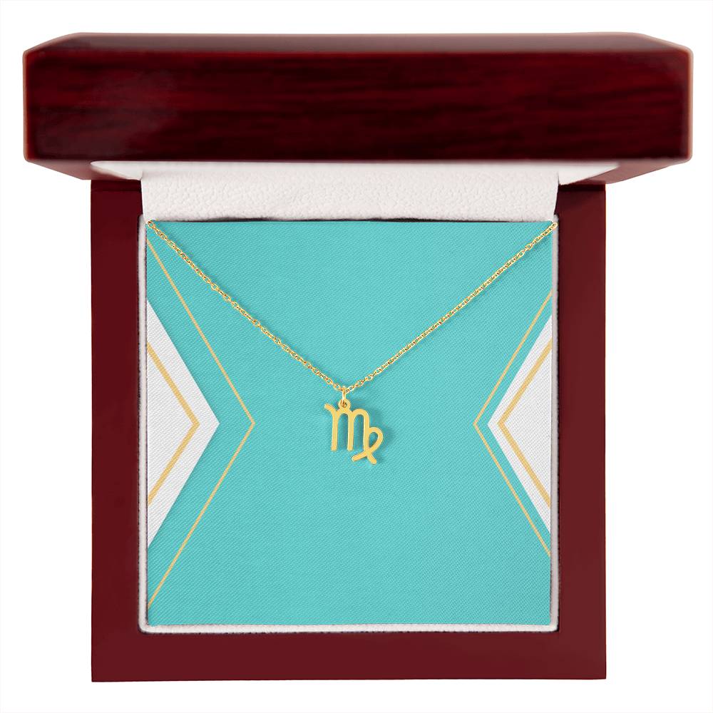 Zodiac Necklace in Polished Steel or 18K Gold Finish