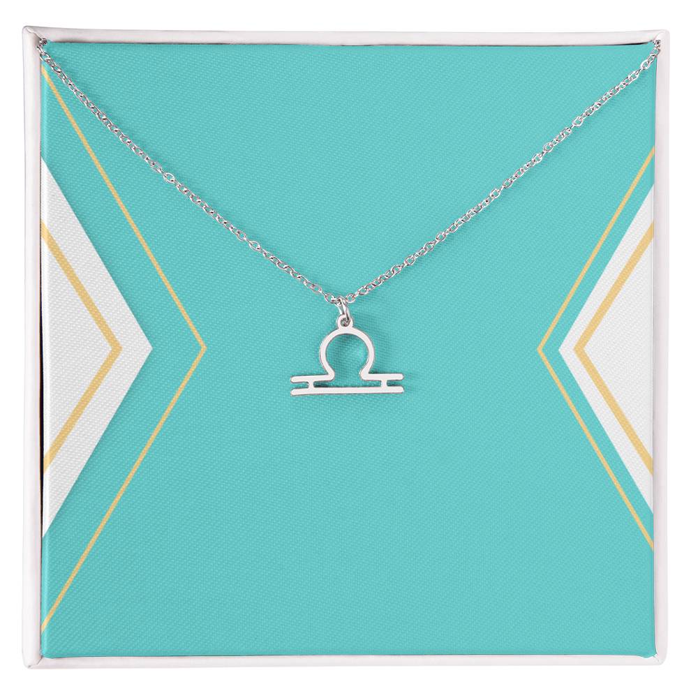 Zodiac Necklace in Polished Steel or 18K Gold Finish