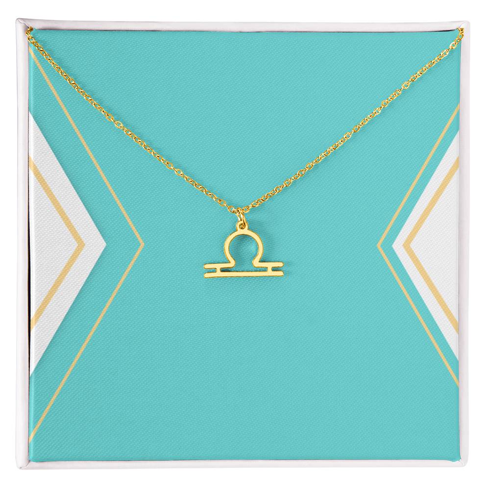 Zodiac Necklace in Polished Steel or 18K Gold Finish