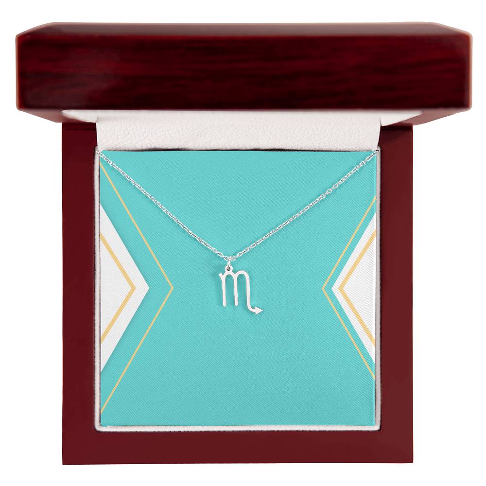 Zodiac Necklace in Polished Steel or 18K Gold Finish