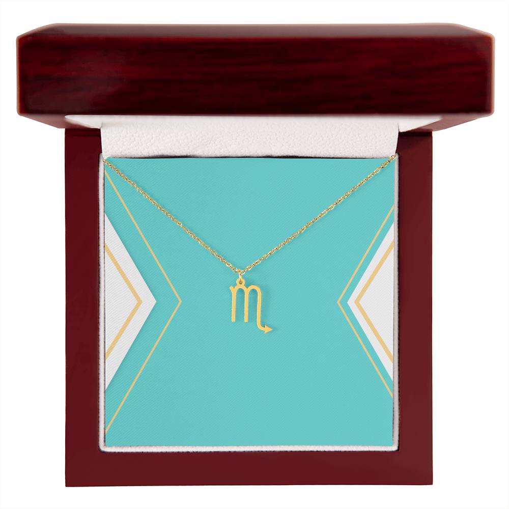 Zodiac Necklace in Polished Steel or 18K Gold Finish
