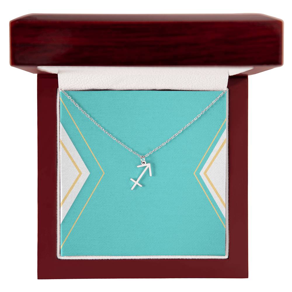 Zodiac Necklace in Polished Steel or 18K Gold Finish