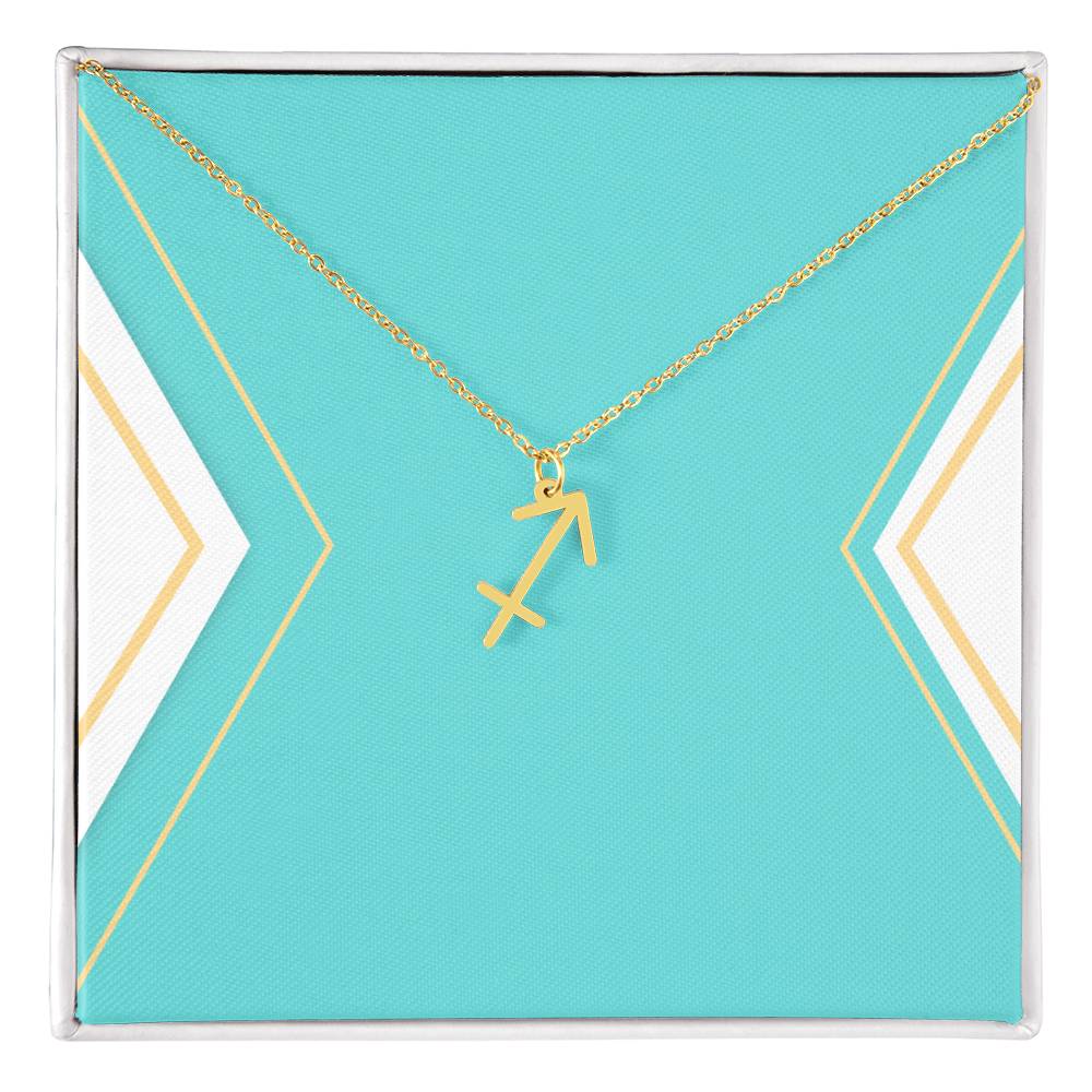 Zodiac Necklace in Polished Steel or 18K Gold Finish