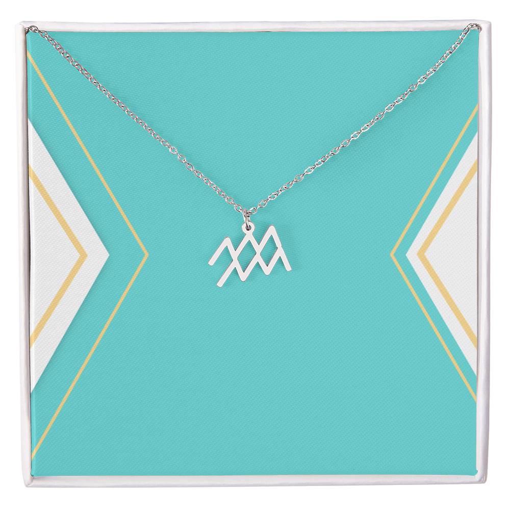 Zodiac Necklace in Polished Steel or 18K Gold Finish