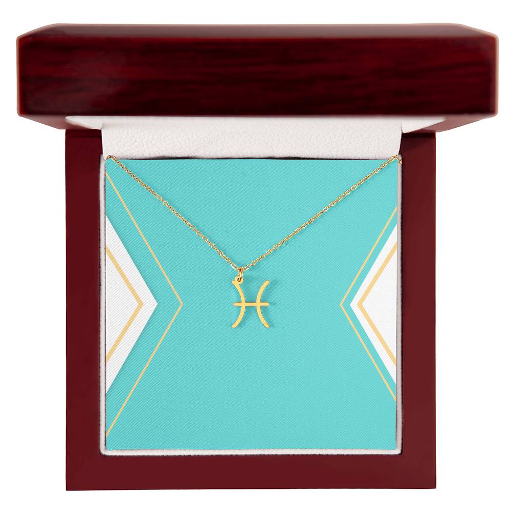 Zodiac Necklace in Polished Steel or 18K Gold Finish