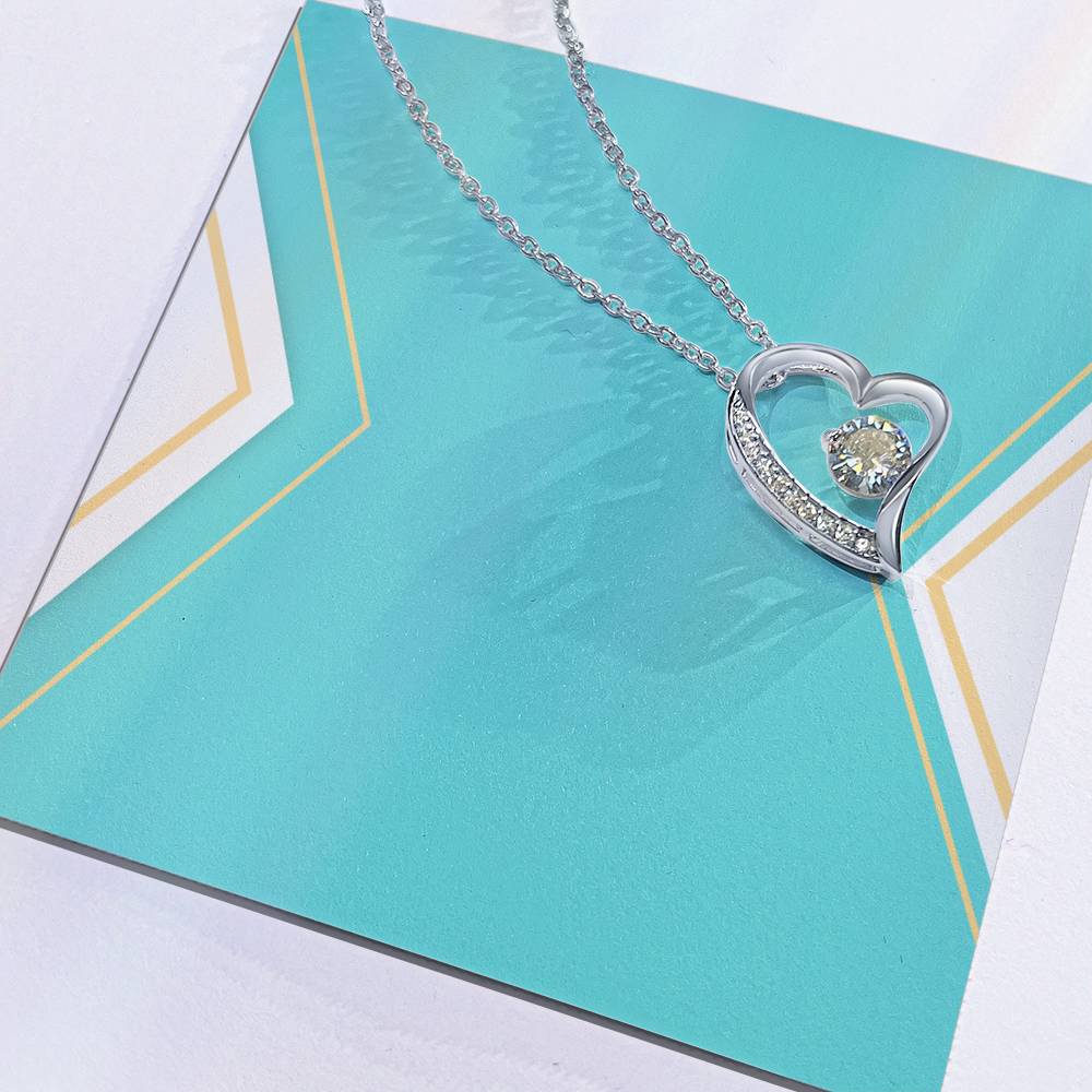 Forever Love Necklace in 14k White Gold and 18K Yellow Gold