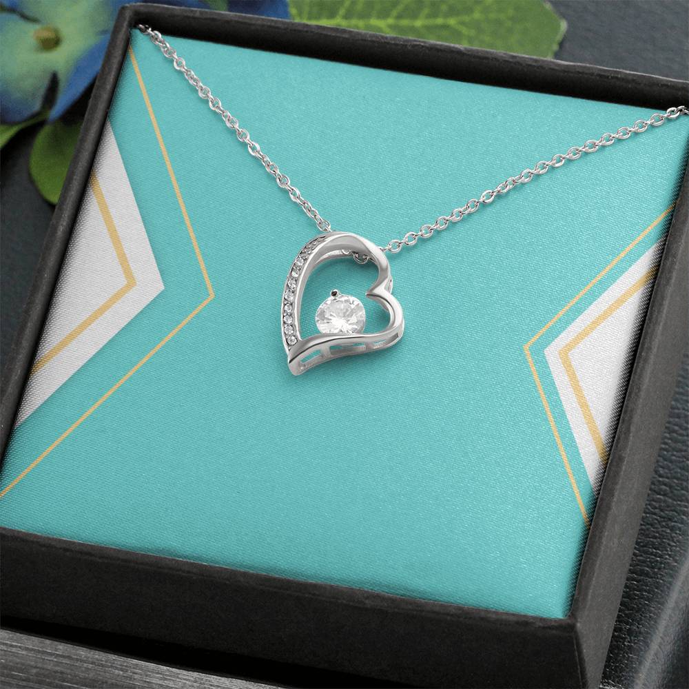 Forever Love Necklace in 14k White Gold and 18K Yellow Gold