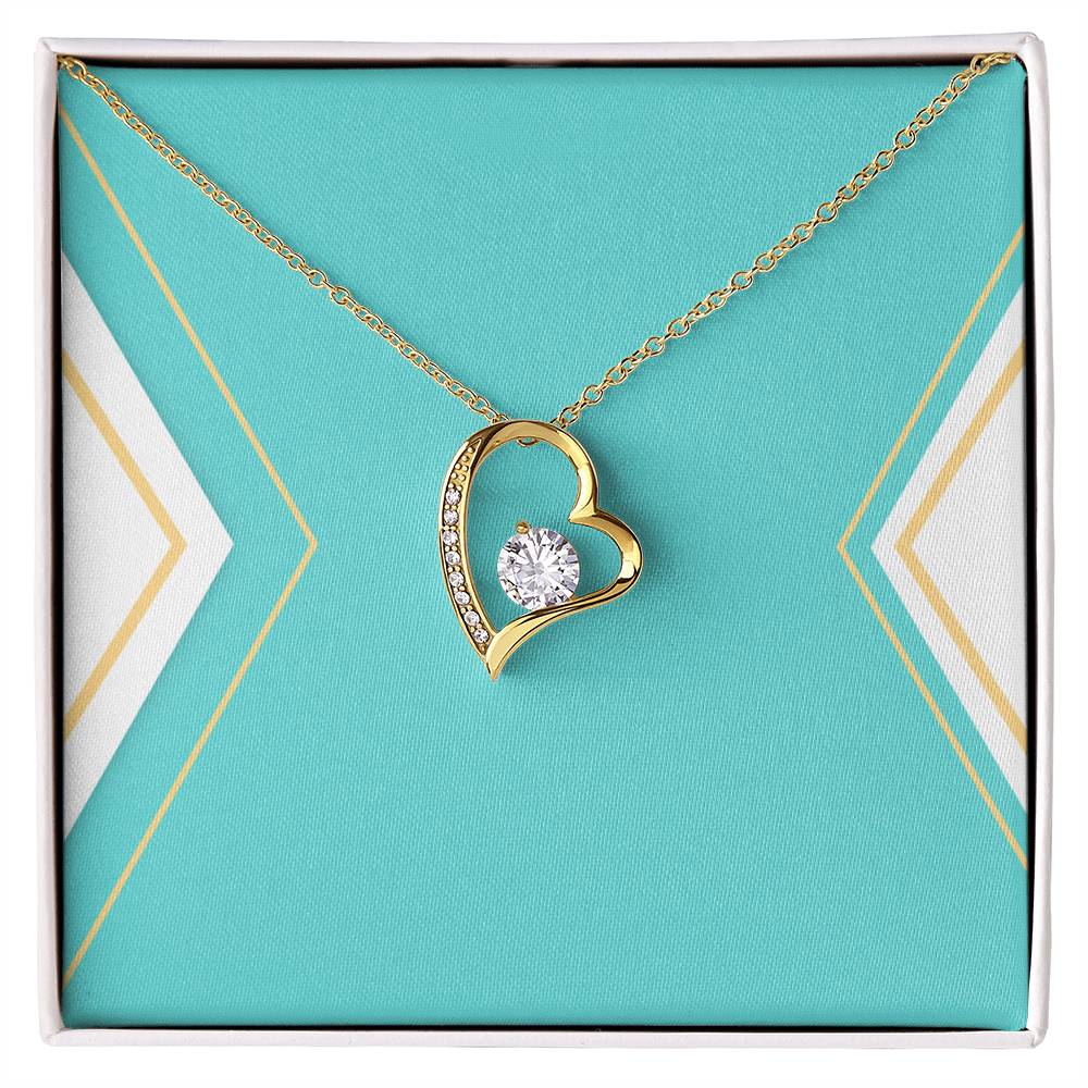 Forever Love Necklace in 14k White Gold and 18K Yellow Gold