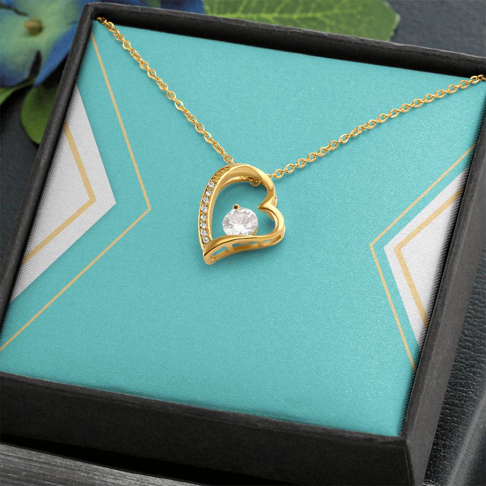 Forever Love Necklace in 14k White Gold and 18K Yellow Gold