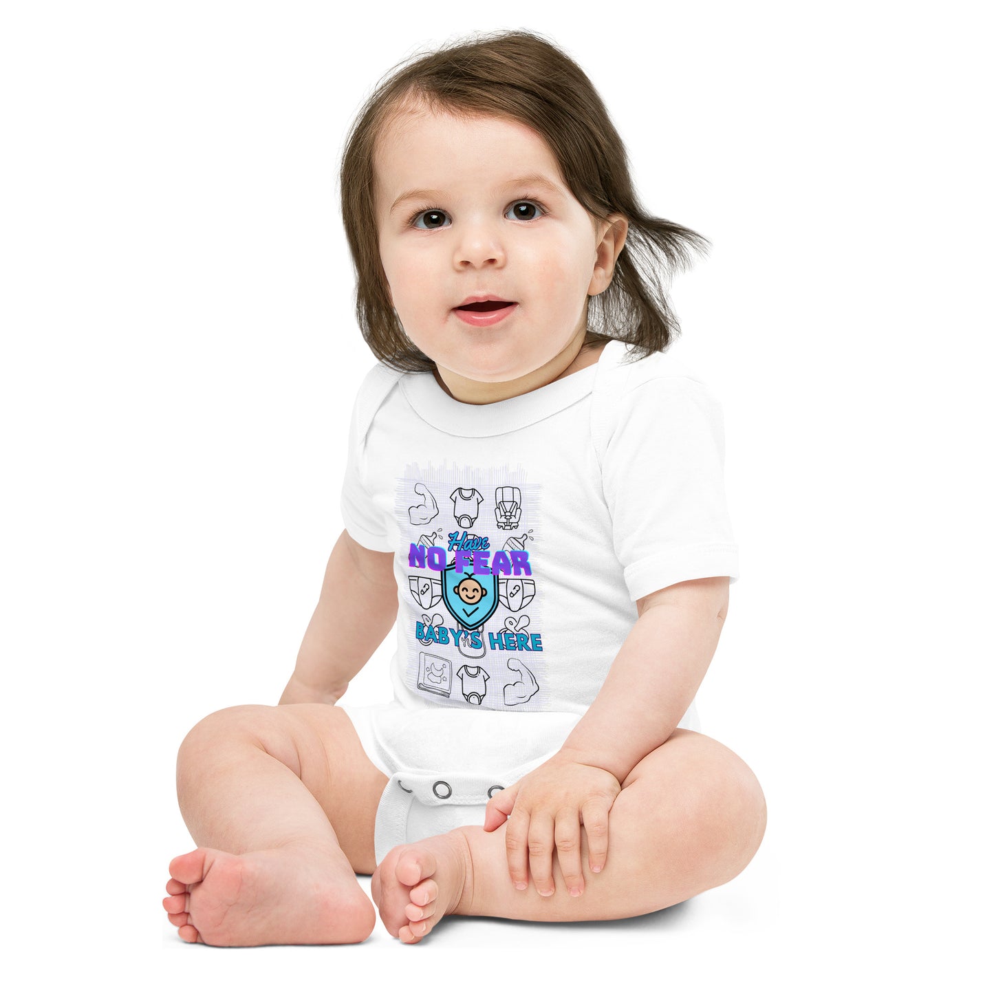 Have No Fear Baby's Here Bebé de una pieza de manga corta