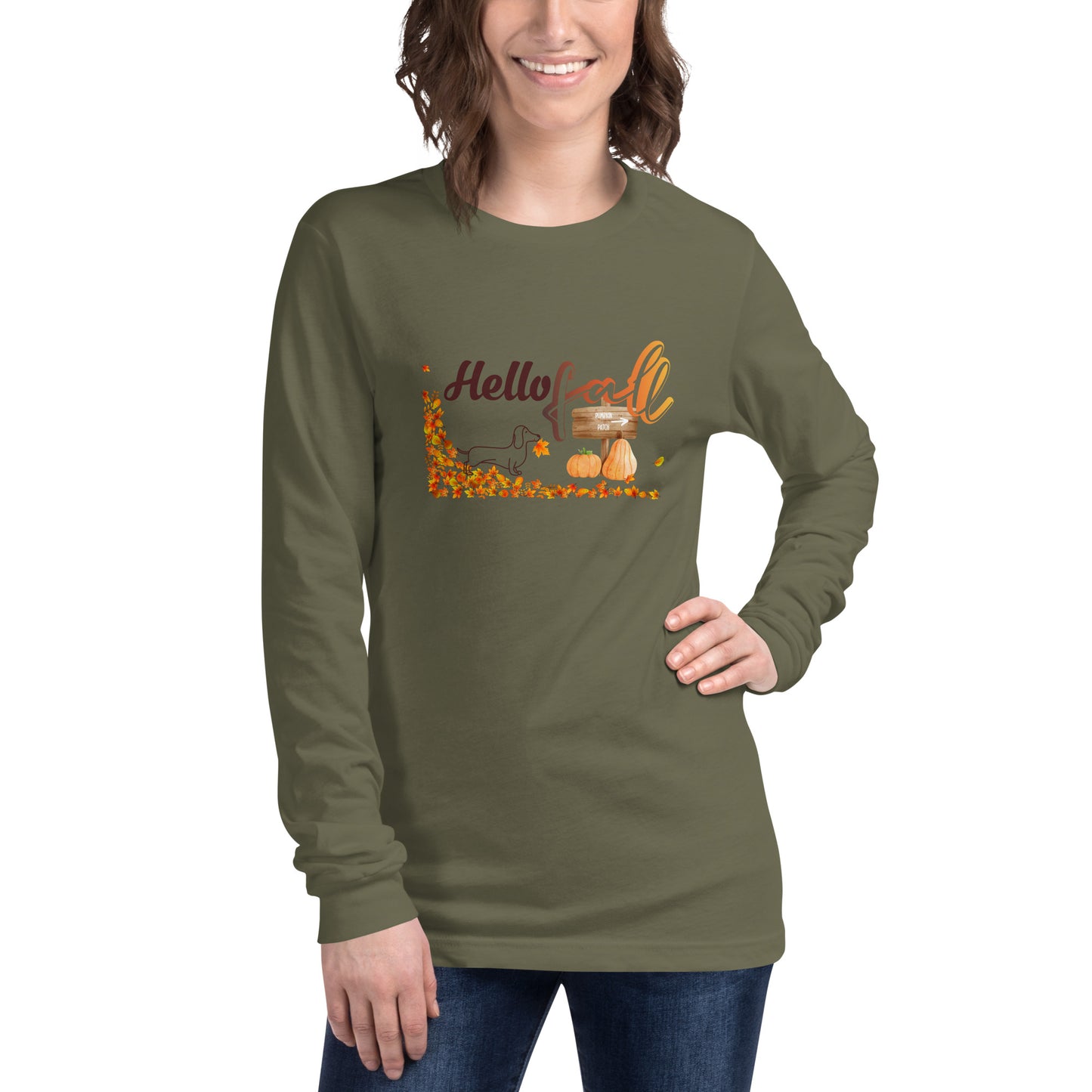 Camiseta de manga larga Hello Fall Dachshund