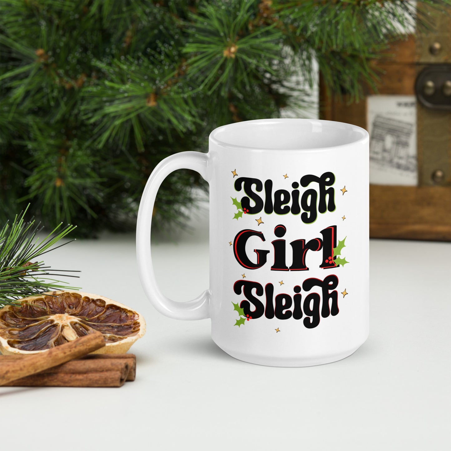 Sleigh Girl Sleigh White Mug