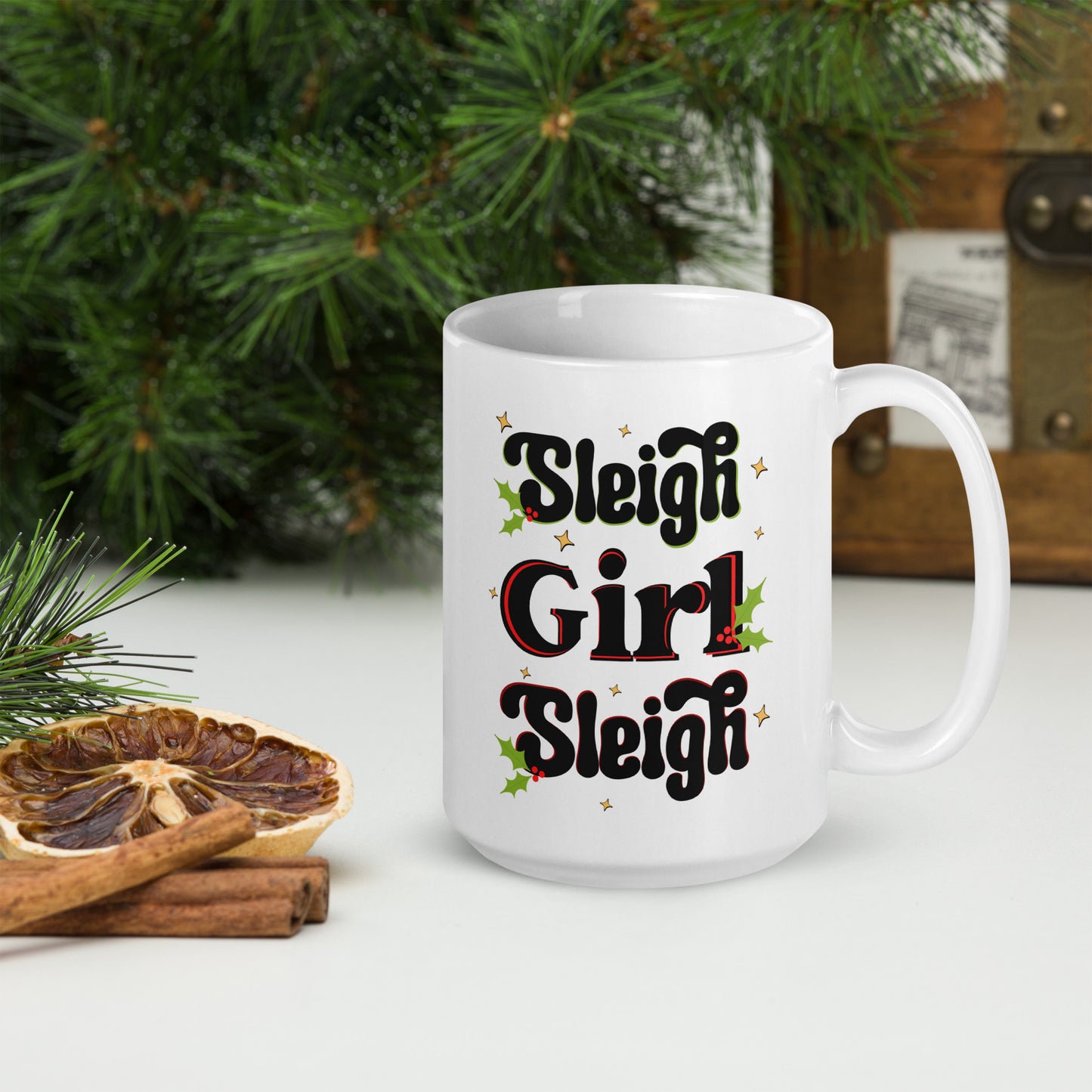 Sleigh Girl Sleigh White Mug