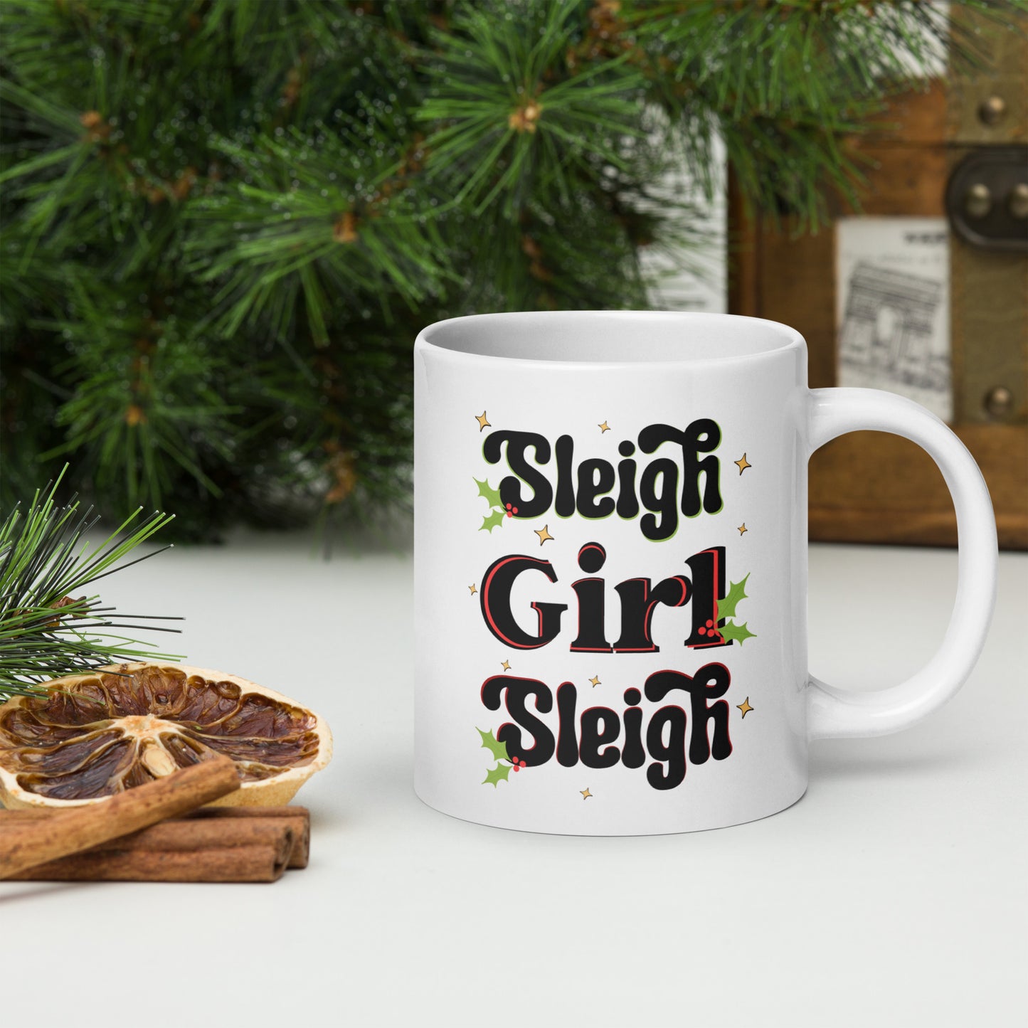 Sleigh Girl Sleigh White Mug