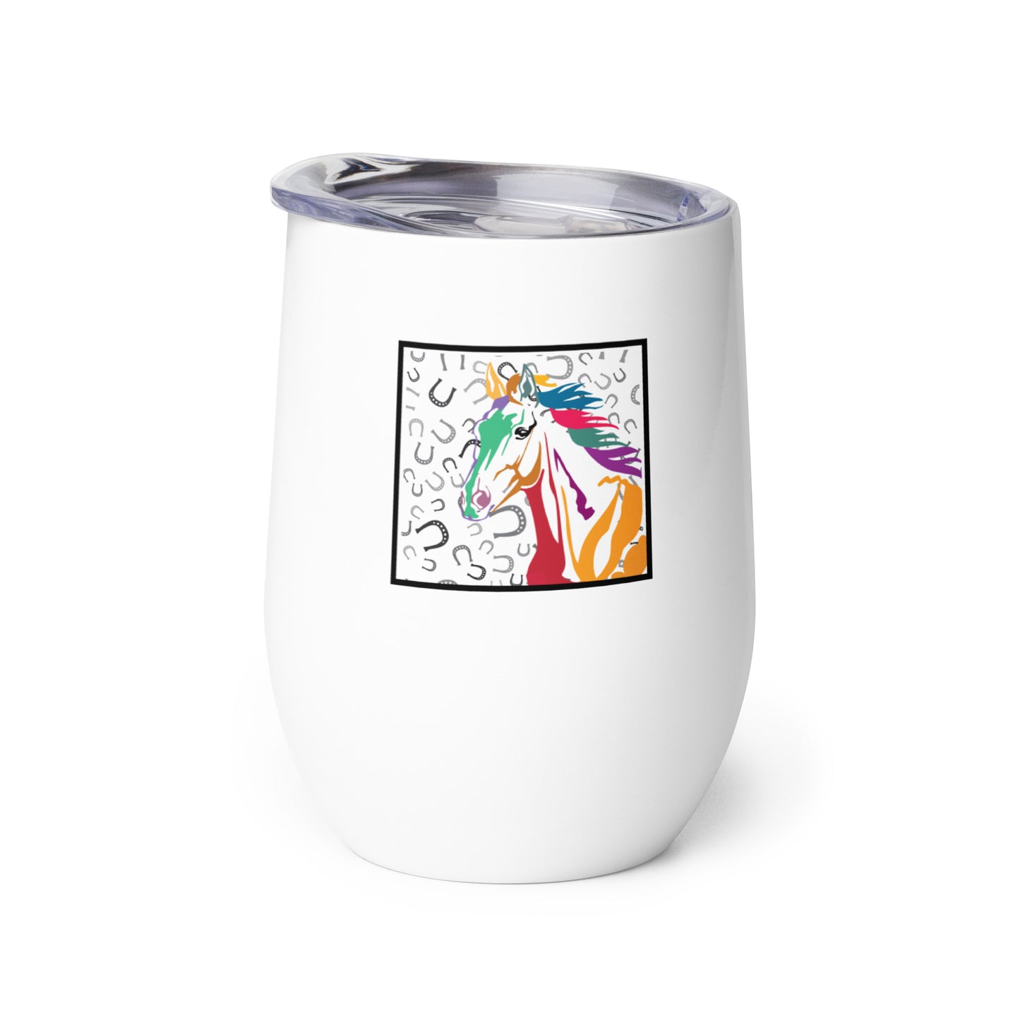 Rainbow Horse of Luck Wine Tumbler
