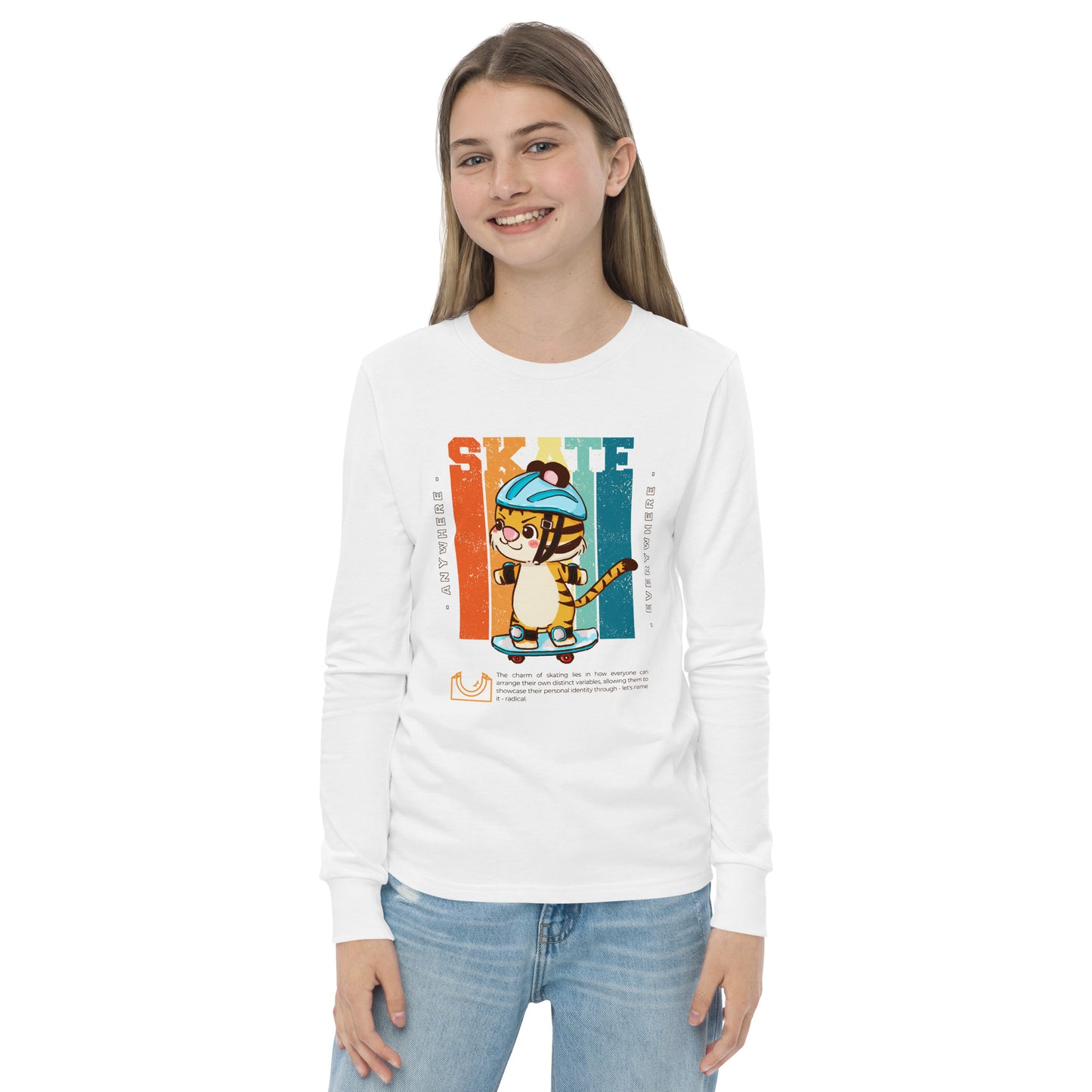 Skateboard - Camiseta de manga larga para jóvenes
