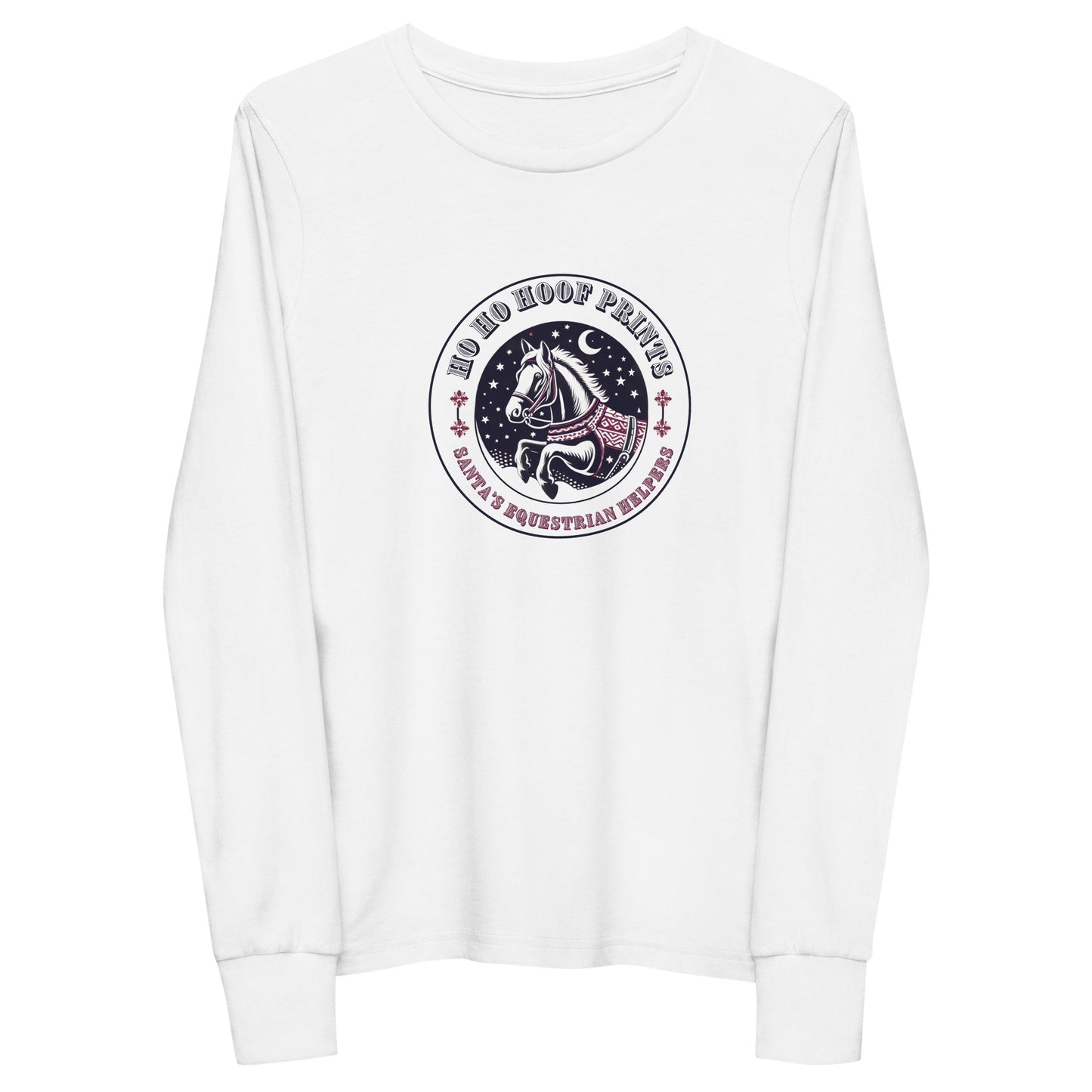 Junior Rider Holiday Kids Long Sleeve Tee - Santa's Little Equestrian Helpers