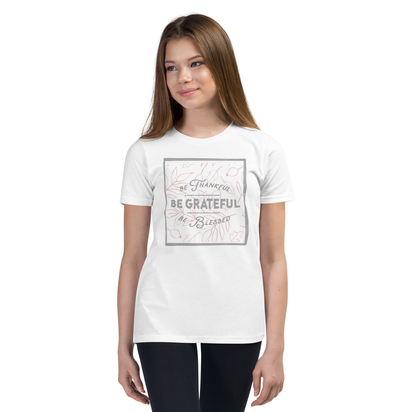 Sé agradecido, sé agradecido, sé bendecido, camiseta juvenil