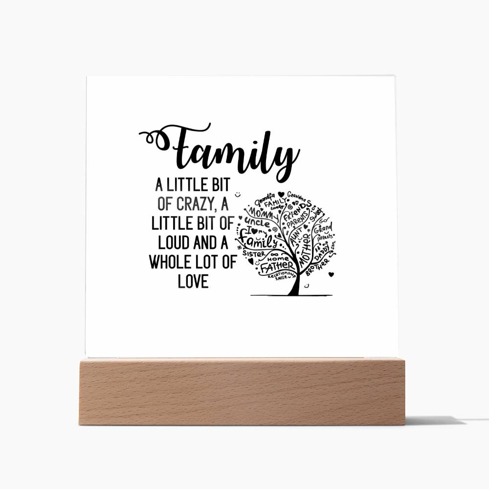 Family Love Square Acrylic Sign - A Centerpiece of Home and Heart