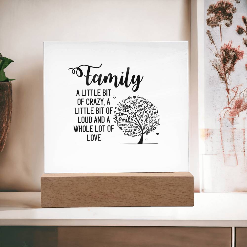 Family Love Square Acrylic Sign - A Centerpiece of Home and Heart