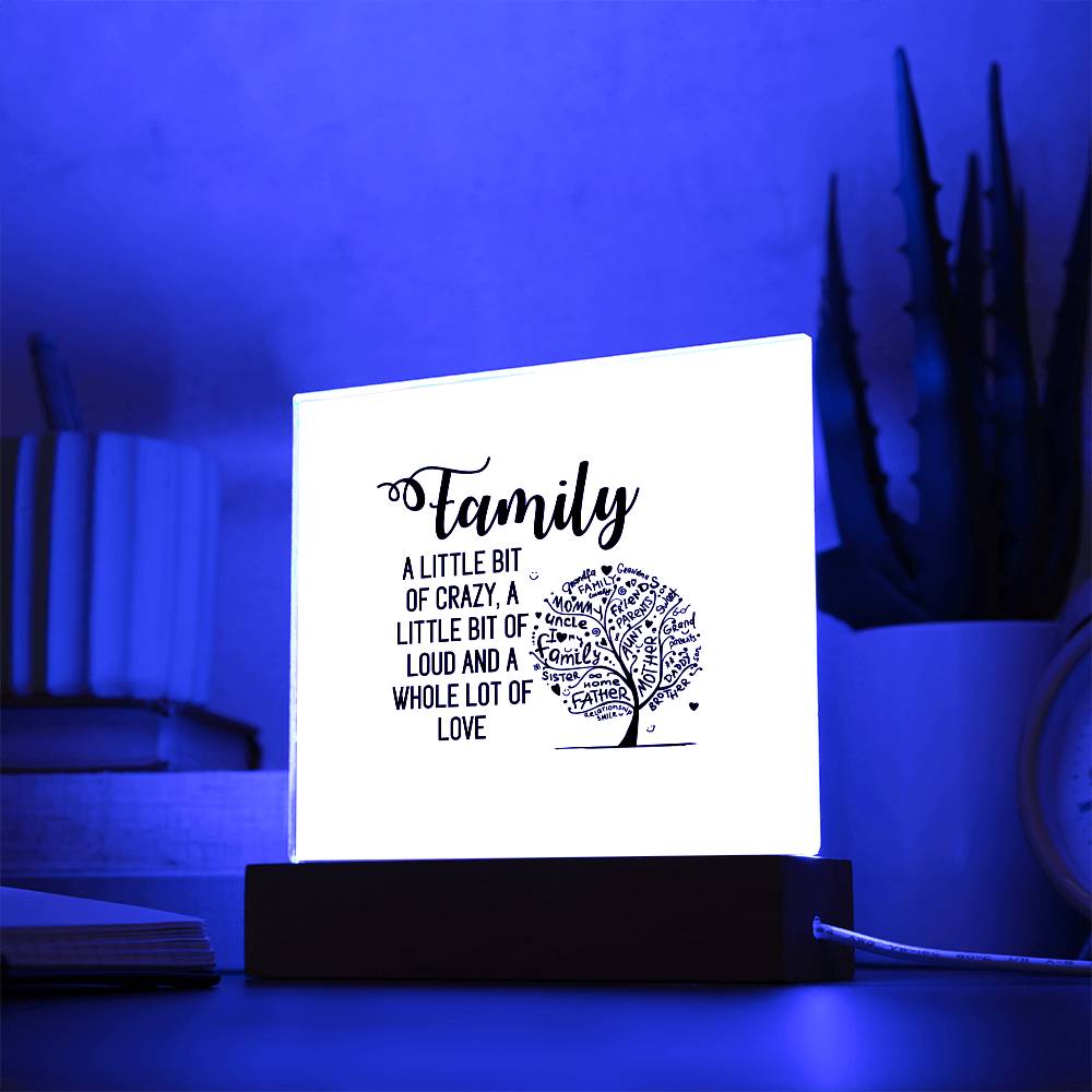 Family Love Square Acrylic Sign - A Centerpiece of Home and Heart