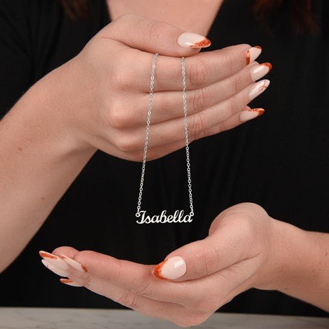 Name Necklace with Best Friend Message Box