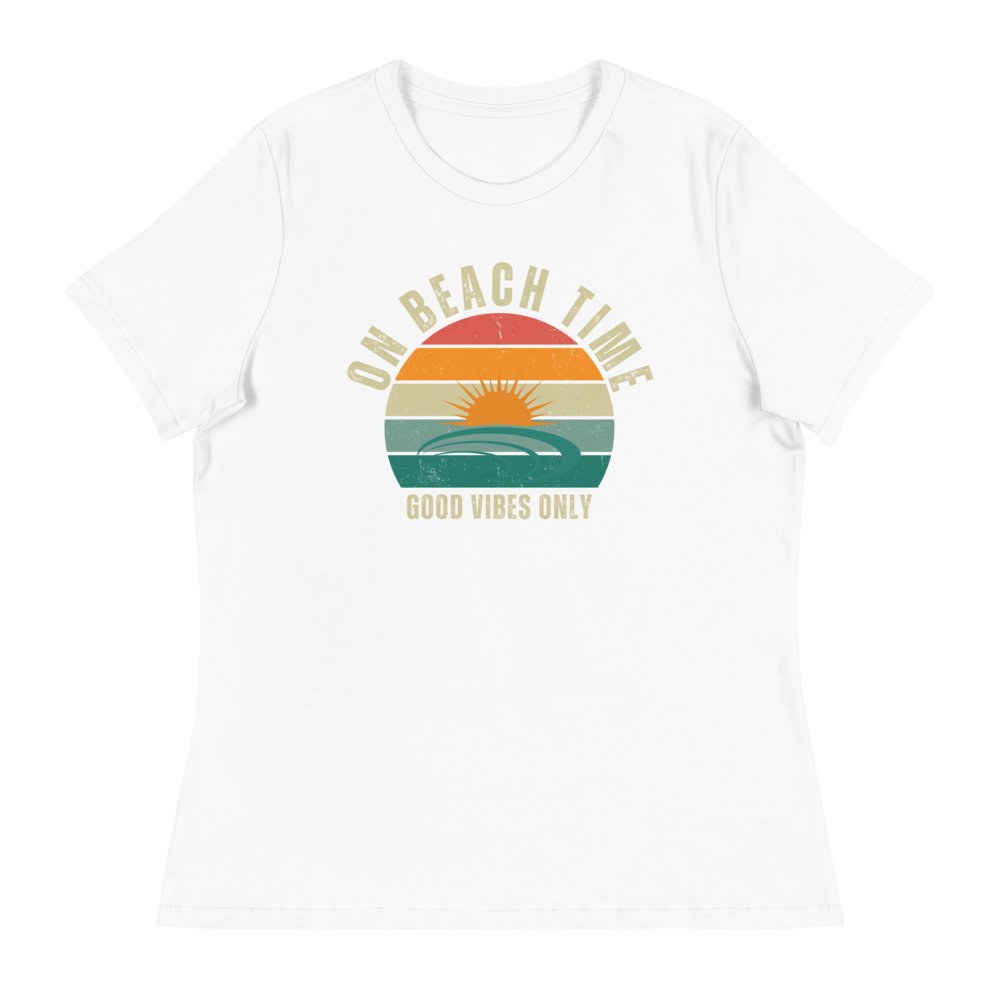 On Beach Time - Camiseta relajada para mujer Good Vibes