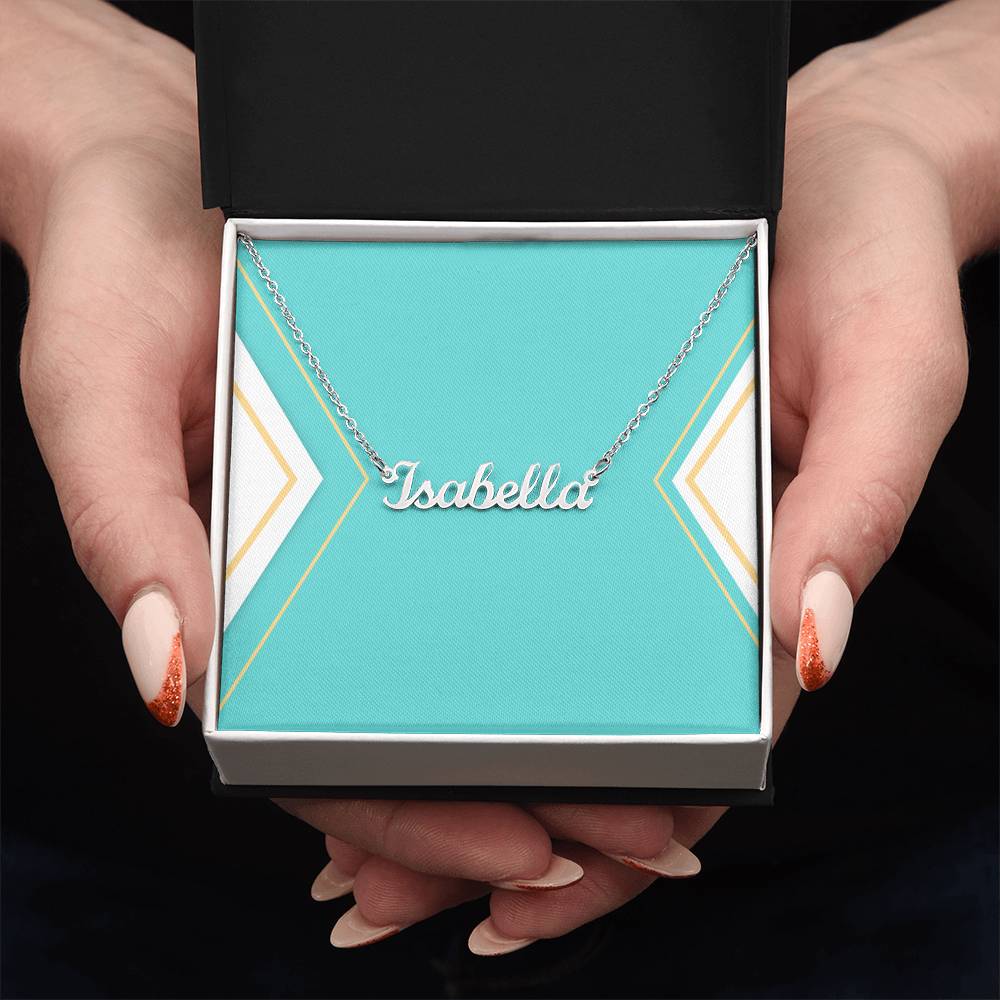 Name Necklace in Polished Steel or 18k Gold