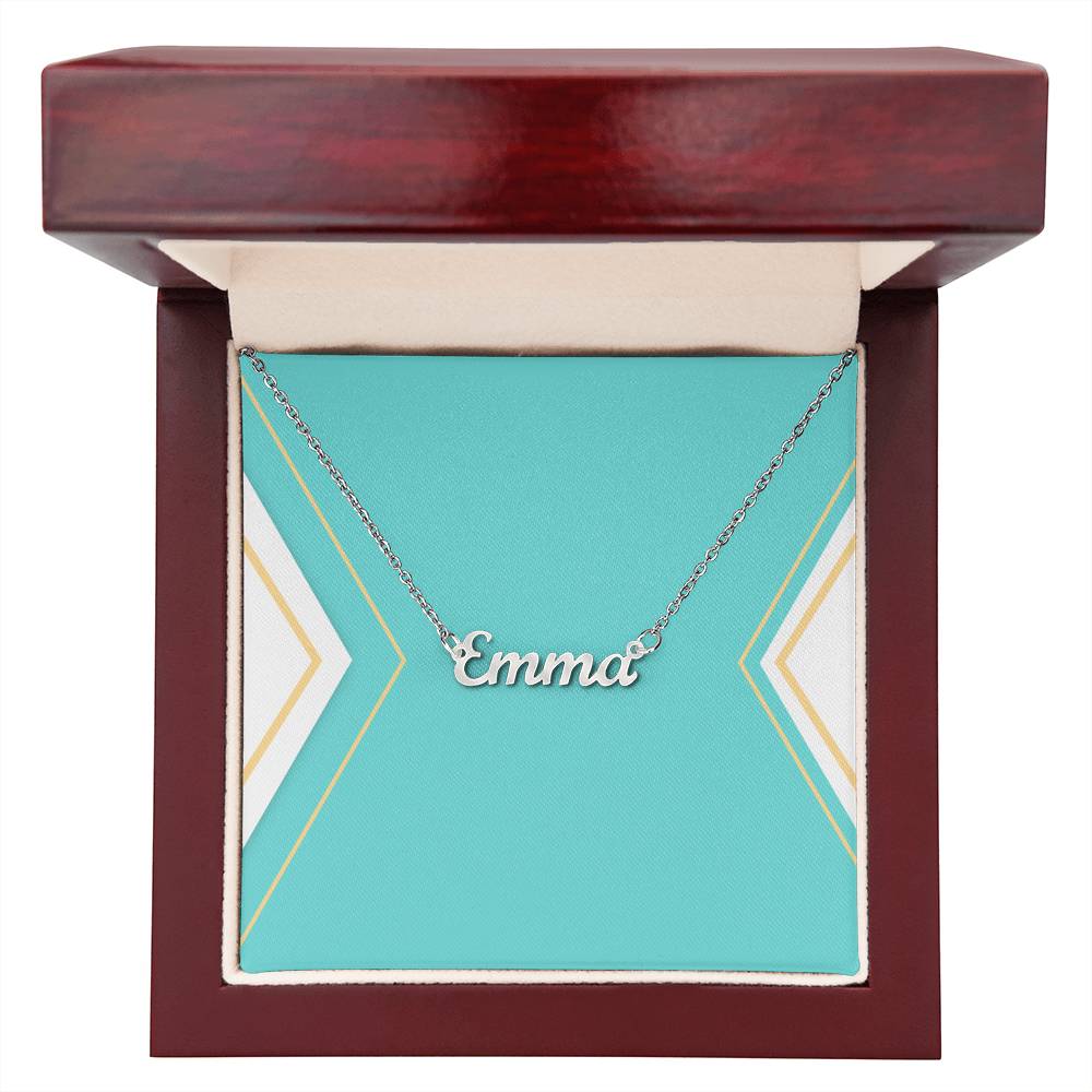 Name Necklace in Polished Steel or 18k Gold