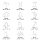 Zodiac Necklace in Polished Steel or 18K Gold Finish