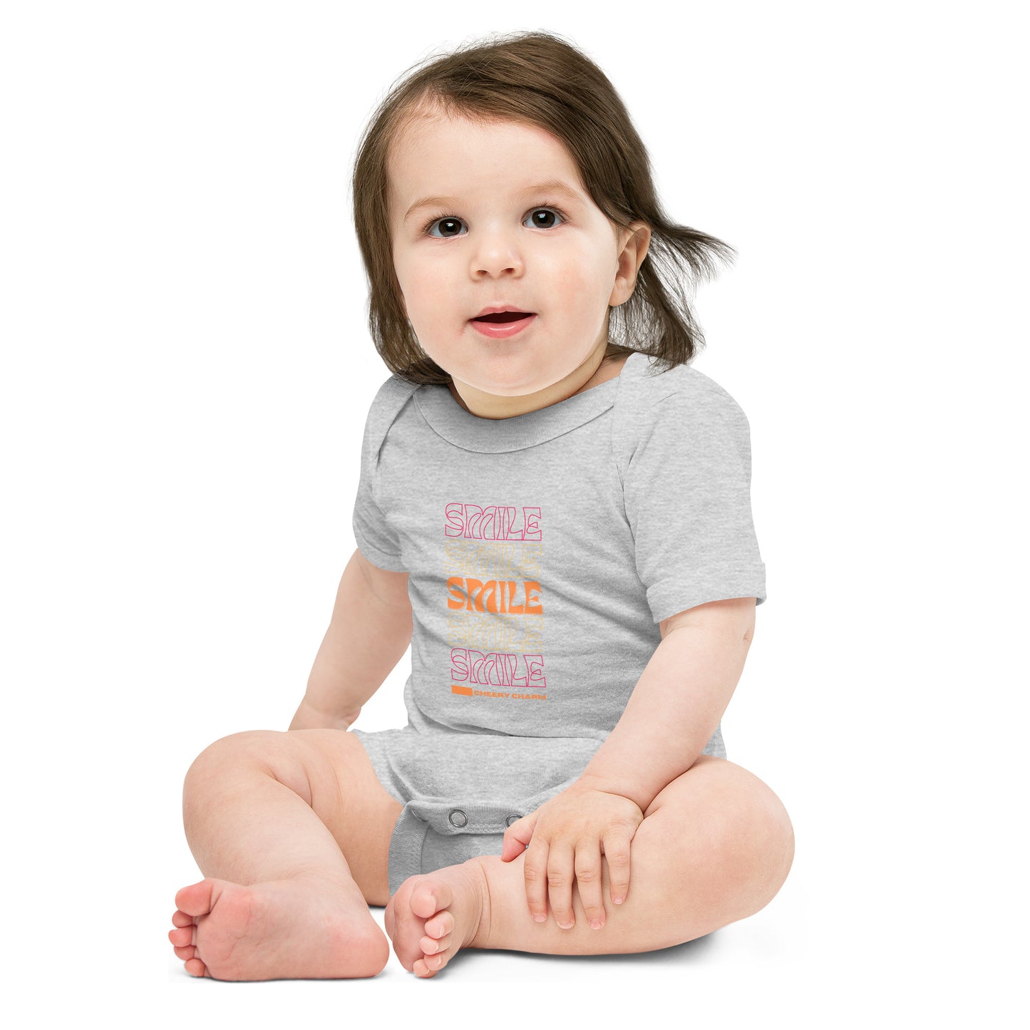 Smile - Cheery Charm  (Retro Style) - Short Sleeve Baby one piece