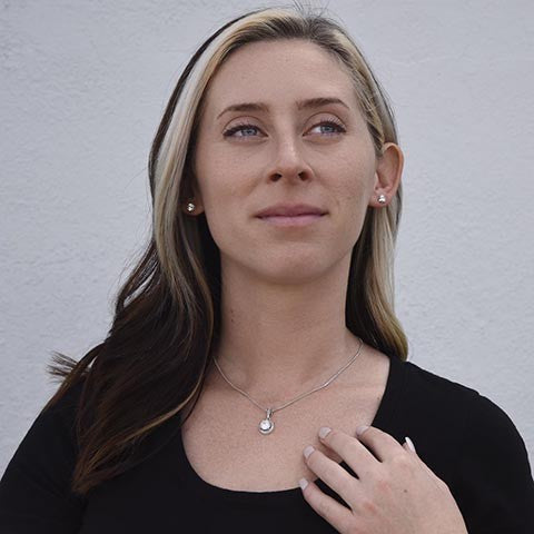 Juego de collar y aretes Eternal Hope con mensaje del padre de la novia