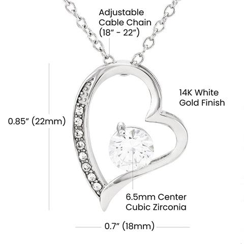 Collar Forever Love con cuadro de mensaje para esposa